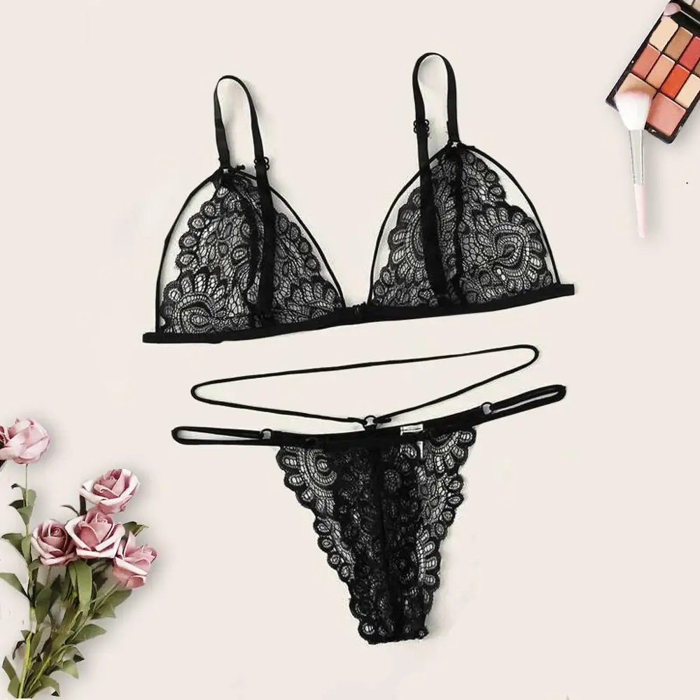 Сексуальный кружевной комплект нижнего белья для женщин большие размеры