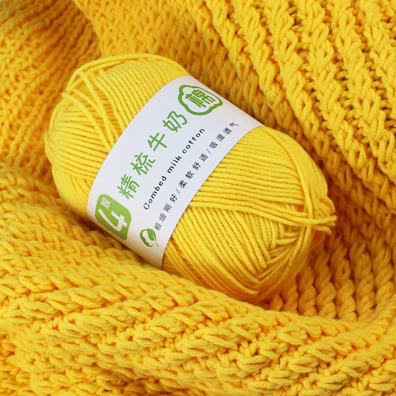 

4ply 50g/pcs Milk Cotton Crochet Yarn For Hand Knitting DIY Threads For Knitting Wool Knitting Yarn Benang Kait Hand-knitted