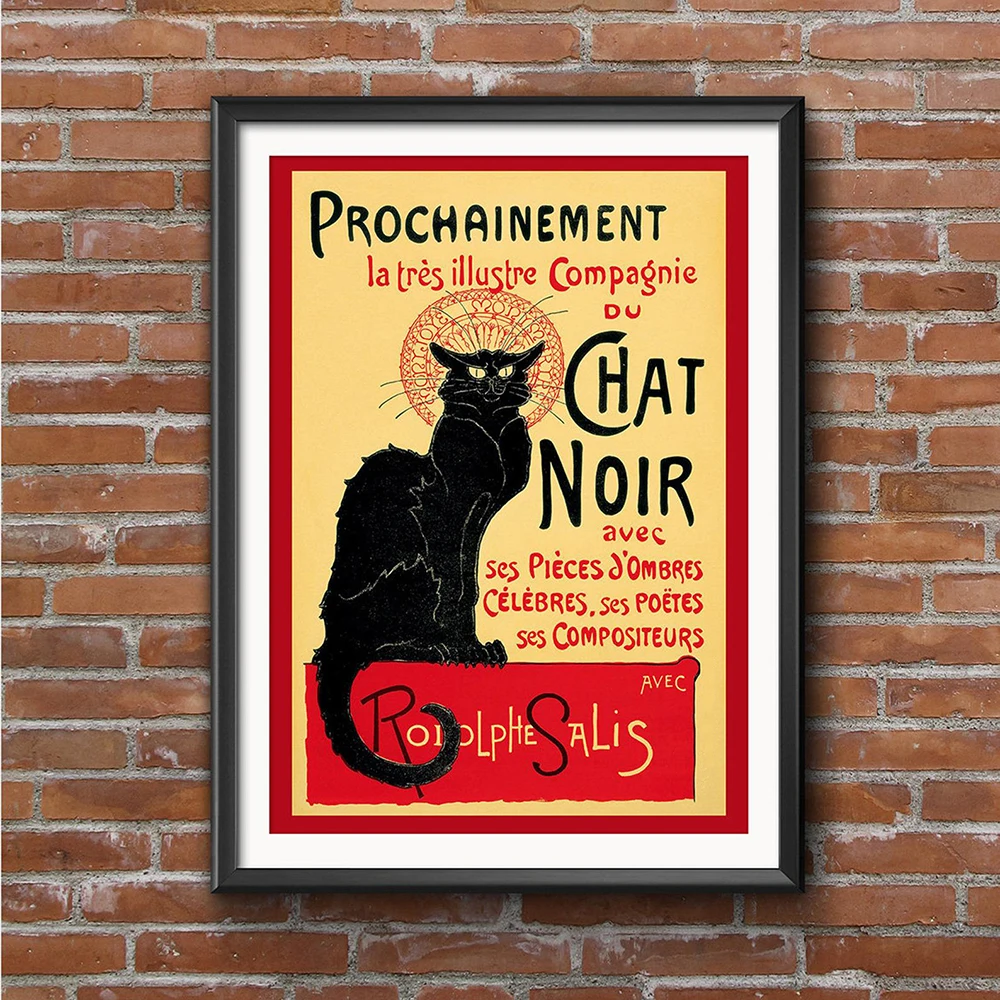 

The Chat Noir 1896 Classic Vintage Music Concert Poster Print Psychodelic Cat Canvas Painting Modern Wall Art Picture Room Decor