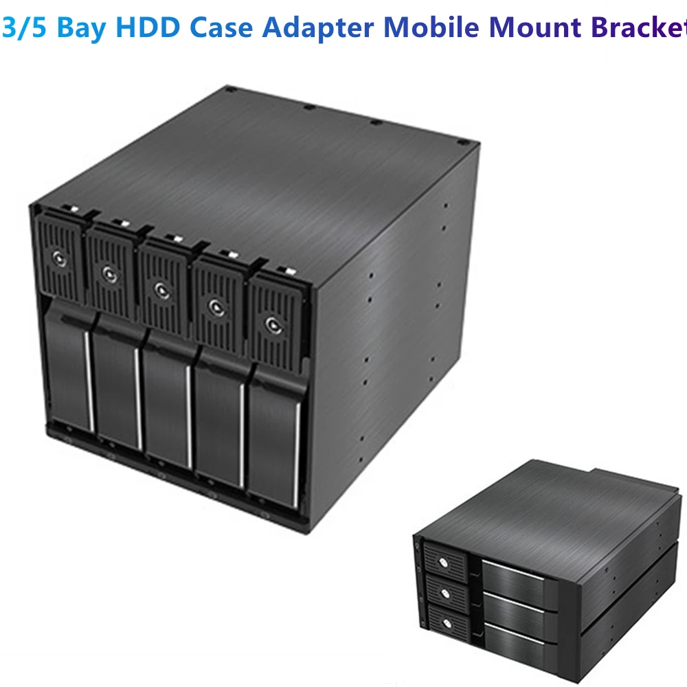 

Hard Drive Rack 3.5 Inch SATA Internal Hard Drive Rack Aluminum Alloy Chassis 3/5 Bay HDD Case Adapter Mobile Mount Bracket M33S