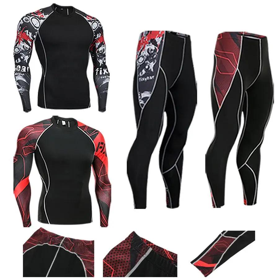 2020 мужской компрессионный набор колготки для бега тренировочный костюм фитнеса