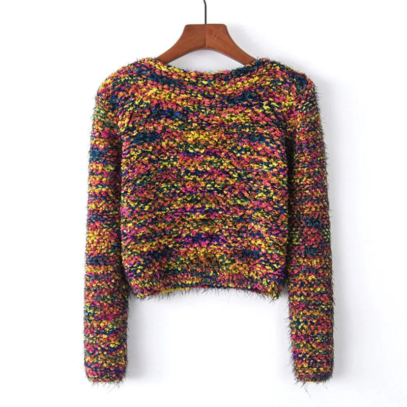 Зимние женские укороченные свитера и пуловеры повседневный укороченный свитер с