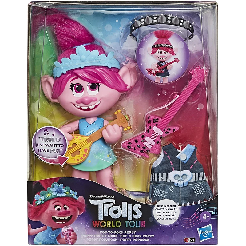 Hasbro от DreamWorks Тролли World Tour поп рок мака поющая кукла с 2 разных образов и звуков