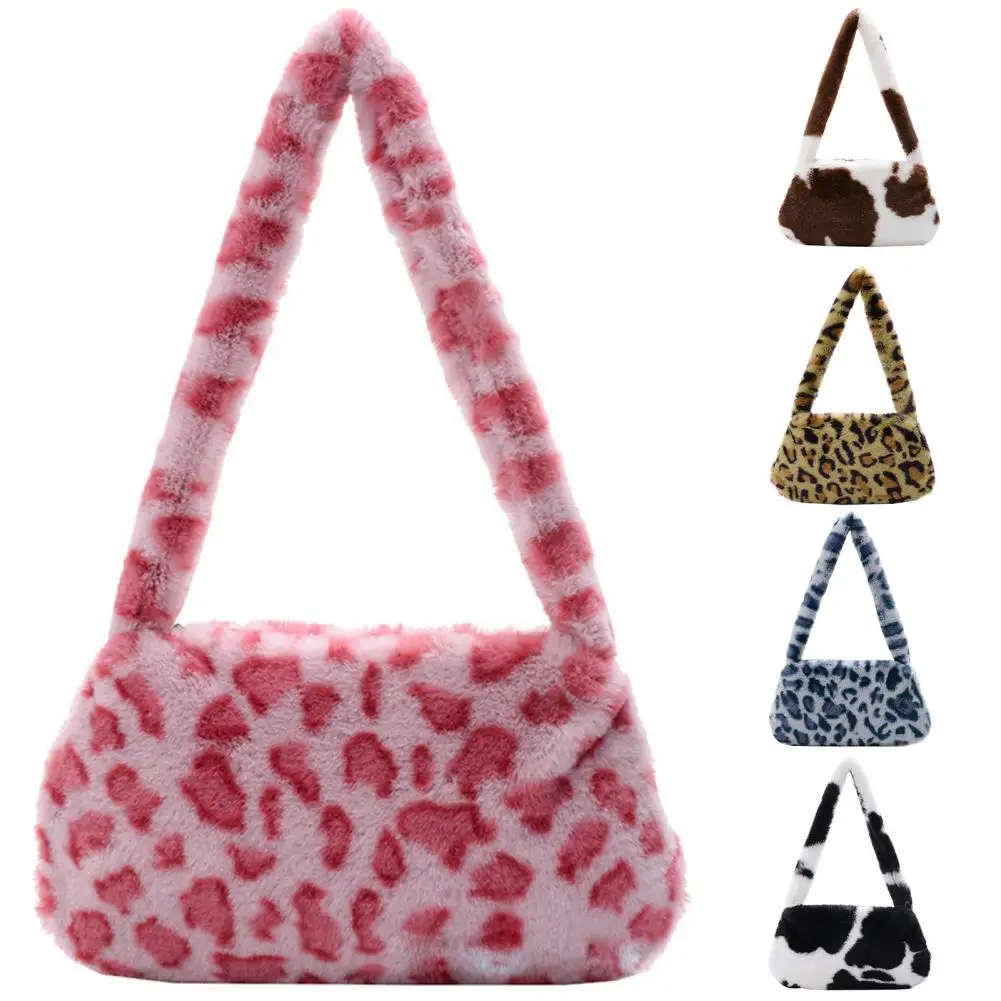 

Handbags Women Fashion Autumn Winter Plush Soft Fluffy Handbag Shoulder Underarm Bag Shopping Bags Girls Cute School Bag