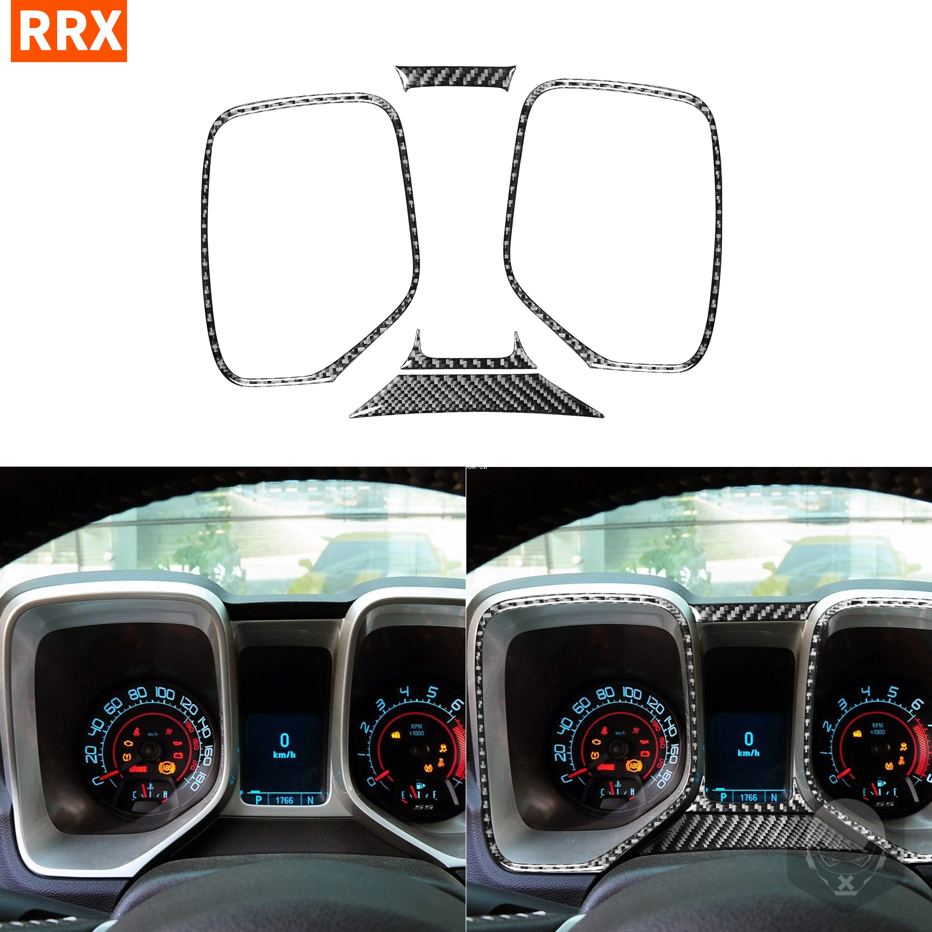 

For Chevrolet Camaro 2010-2015 Black Color Carbon Fiber Sticker Speedometer Pointer Indicator Surround Interiors Car Accessories