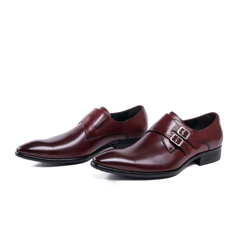 

New men's leather shoes buckle formal leather shoes men's leather shoes with single shoes