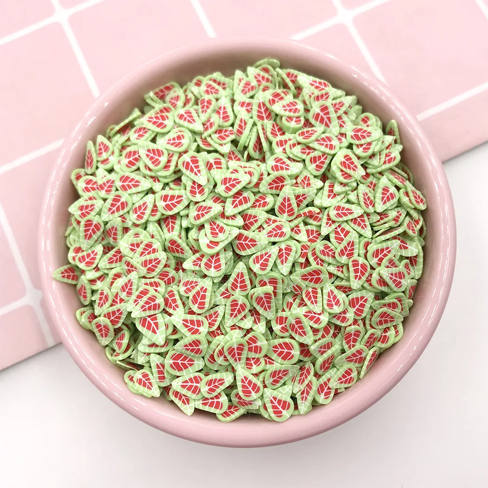 

50 г/лот листья для горячей глины, полимерный наполнитель для слайма, ремесла «сделай сам», аксессуары для украшения ногтей, 5 мм