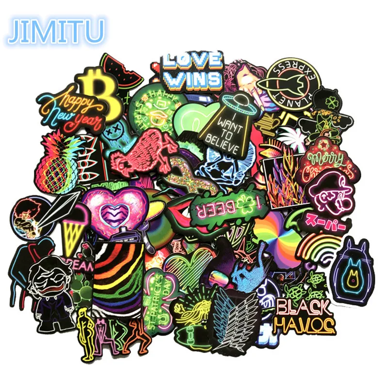 75 шт. неоновая наклейка подарок Детские игрушки Аниме животные милые наклейки