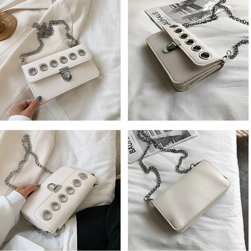 Модные женские сумки с цепочкой новые металлические украшения колец