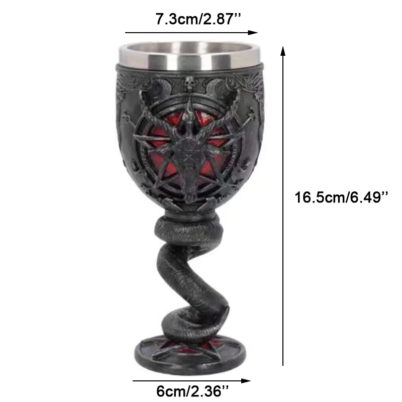 Готическая пентаграмма и рога для среднего возраста пивная кружка из смолы