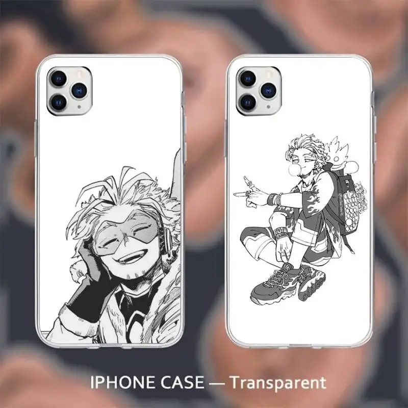 

Hawks Coat Anime Phone Case Transparent for iPhone 6 7 8 11 12 s mini pro X XS XR MAX Plus cover funda shell