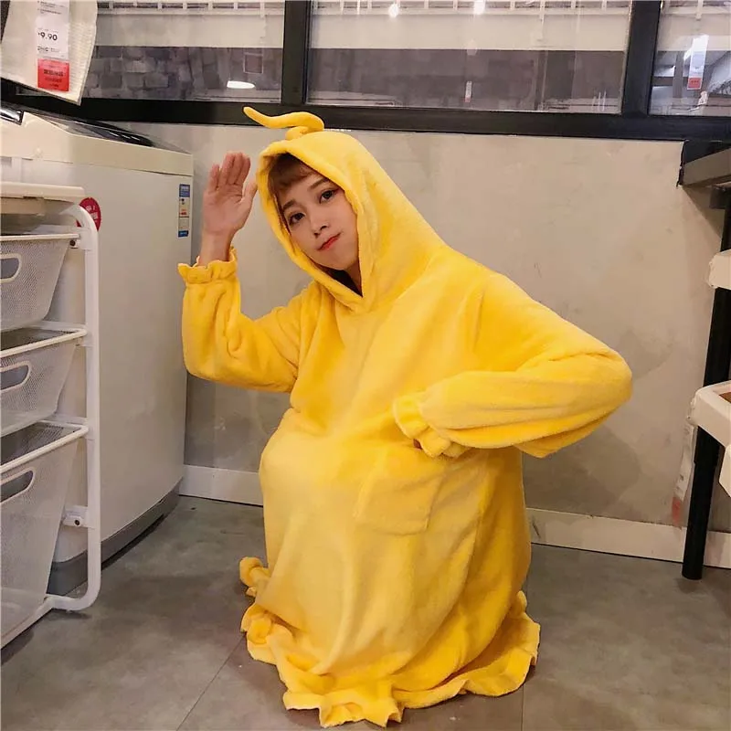 2019 зимняя женская ночная рубашка Корейская версия зимней милой четырехцветной