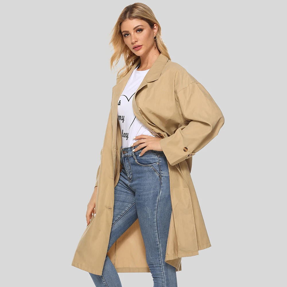 Женское пальто для женщин свободные длинные тонкие зимние повседневные ветровка