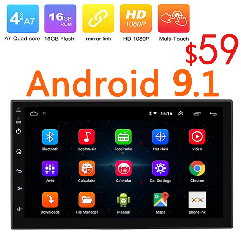 Настоящее 2G сейчас! 2 Din Android 9,1 gps автомобильный центральный мультимедийный плеер двойной Din Wifi радио 2Din Авторадио автомобильный Doble BT FM USB 47