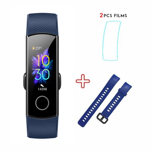 blue-Dark blue-film Смарт-браслет huawei Honor Band 5 Oximeter с сенсорным экраном Magic color swim Detect Heart Rate Sleep Nap Honor Band5 - Цвет: blue-Dark blue-film