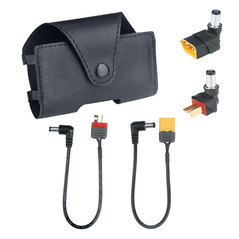 

XT60/T Male to DC Connector/Cable with Battery Storage Bag for FPV V2 Flight Glasses,Drone Power Supply Accessories