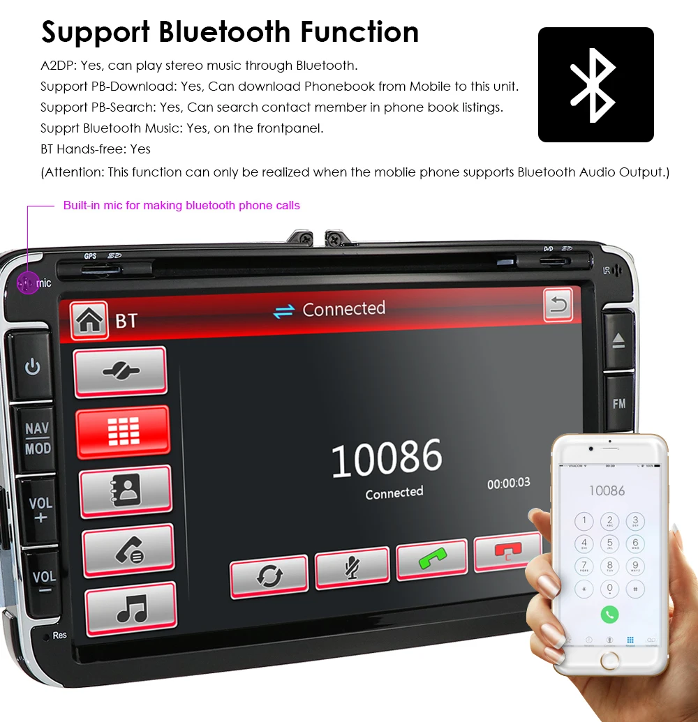 8 &quot2 din автомобильный DVD Радио для Volkswagen VW golf Touran ПАССАТ шаран Jetta Polo Tiguan Skoda Fabia Seat