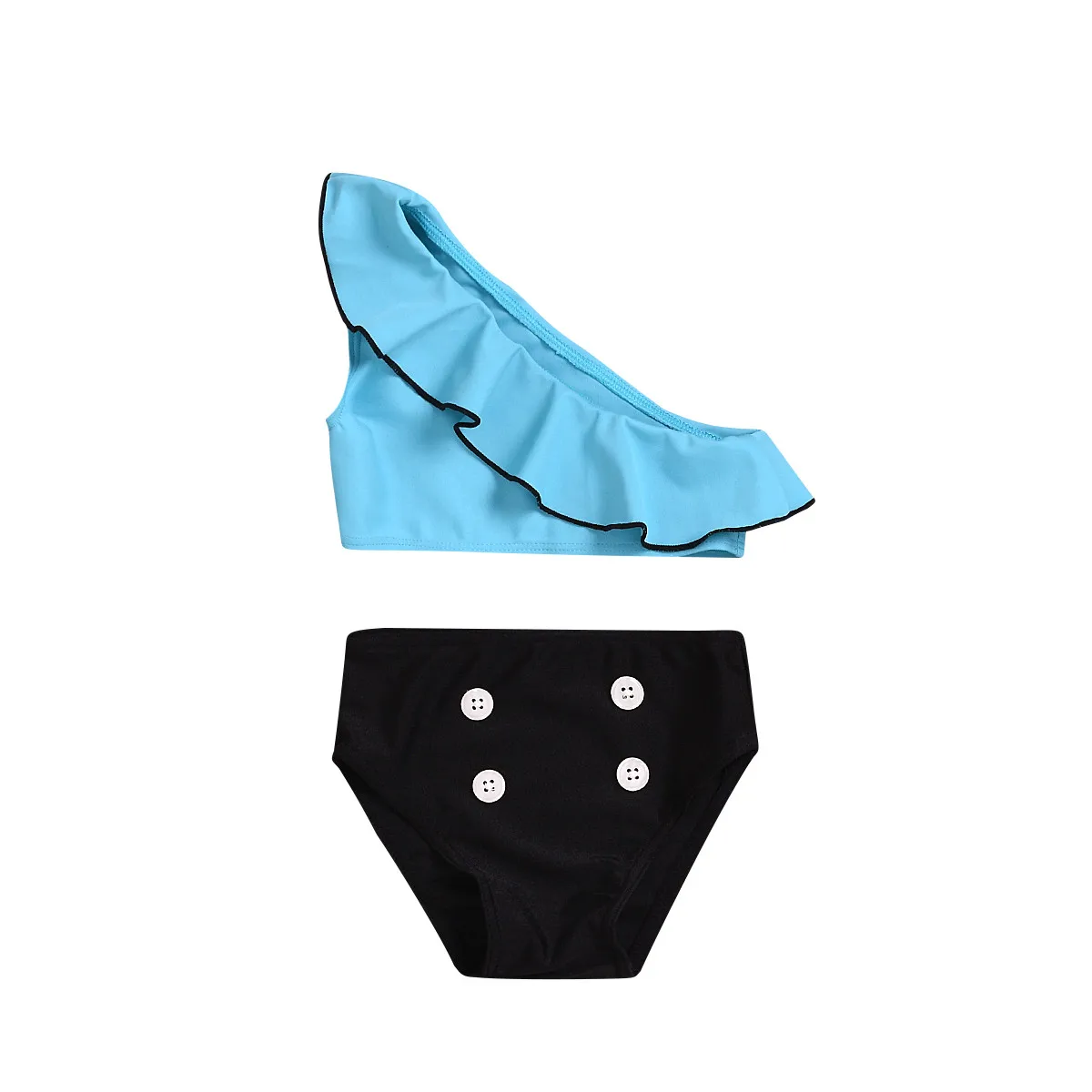 Женский раздельный купальник-бикини однотонный купальный костюм из двух