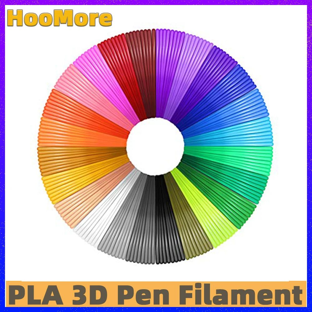 HooMore 50/100/200 Meter 1.75mm PLA Material Plastic Filament 3D Refill For 3 D Pen School Drawing Printer Kids Gift Pencil | Компьютеры и
