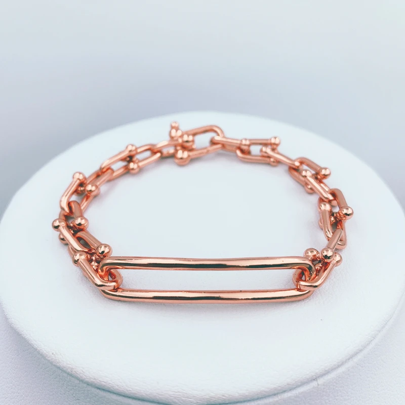 

Hot Sale U-shape Bracelets Bangles for Women Girl Ladies Valentine Gift1:1 S925 Sterling Silver Brand Jewelry