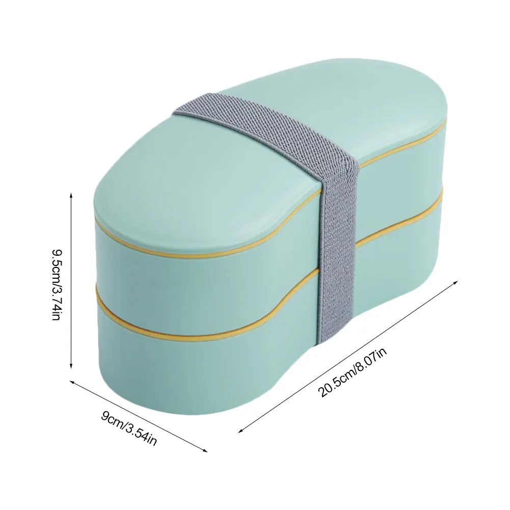 

Creative Plastic Lunch Box with Cutlery Double-layer Children's Lunch Box Kids Portable Tableware Leak-Proof Food Container