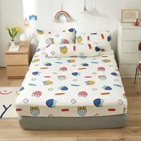 Mattress Cover Print Sheet Four Corners With Elastic Suit Every Season (Need Order Pillowcases) Polyester Single Bedsheet Bed