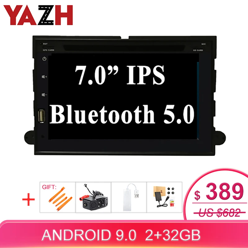 YAZH Android 9 0 Автомобильный DVD плеер для Ford explorer 2013 2 din dash автомобильный GPS навигатор
