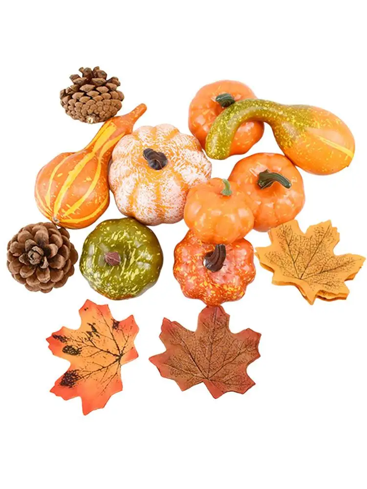 Искусственные тыквы искусственные кленовые листья сосновые конусы для