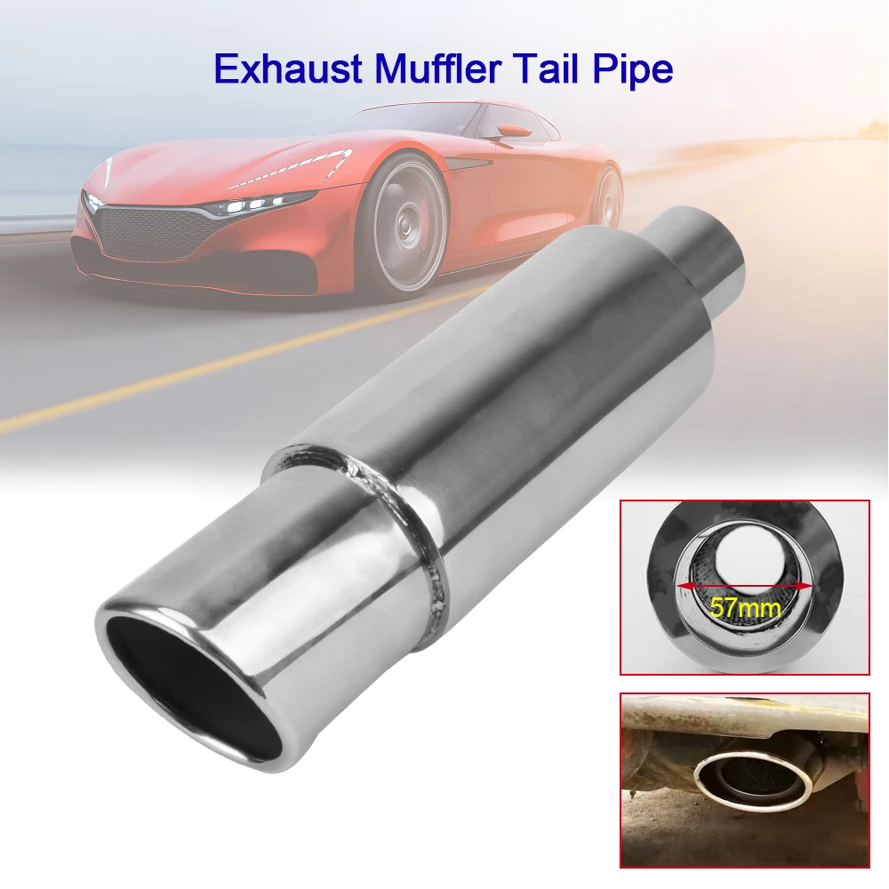 

Universal Car Muffler Auto Accessories Motorcycle Exhaust Pipe Trim Stainless Steel Tail Throat 57mm