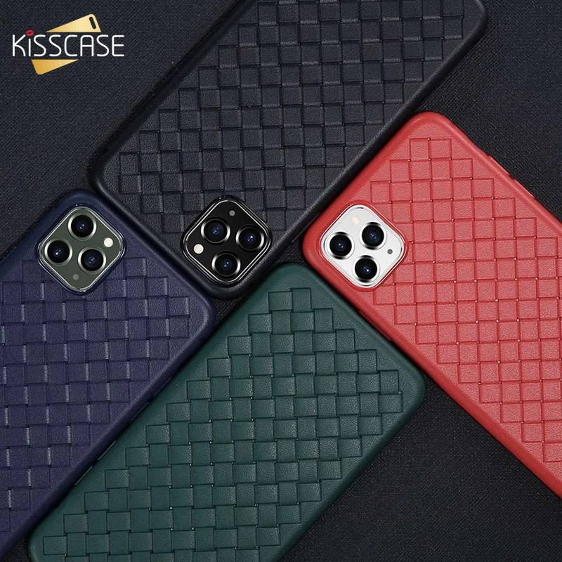 KISSCASE Weave Grid Phone Case For iPhone 11 Pro Max Soft TPU Cover for 6S 7 6 8 Plus 5 5S SE XS MAX X XR Coque |
