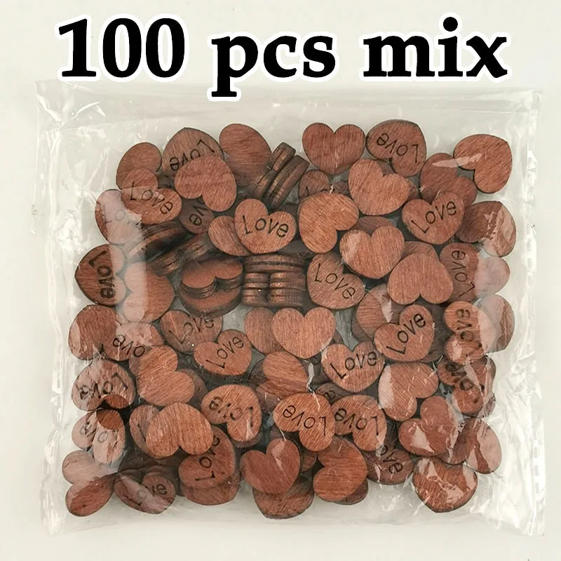

(100pcs/pack) Heart-shaped Wood Colour Buttons Handwork Sewing Scrapbook Clothing Crafts Accessories Home Decoration