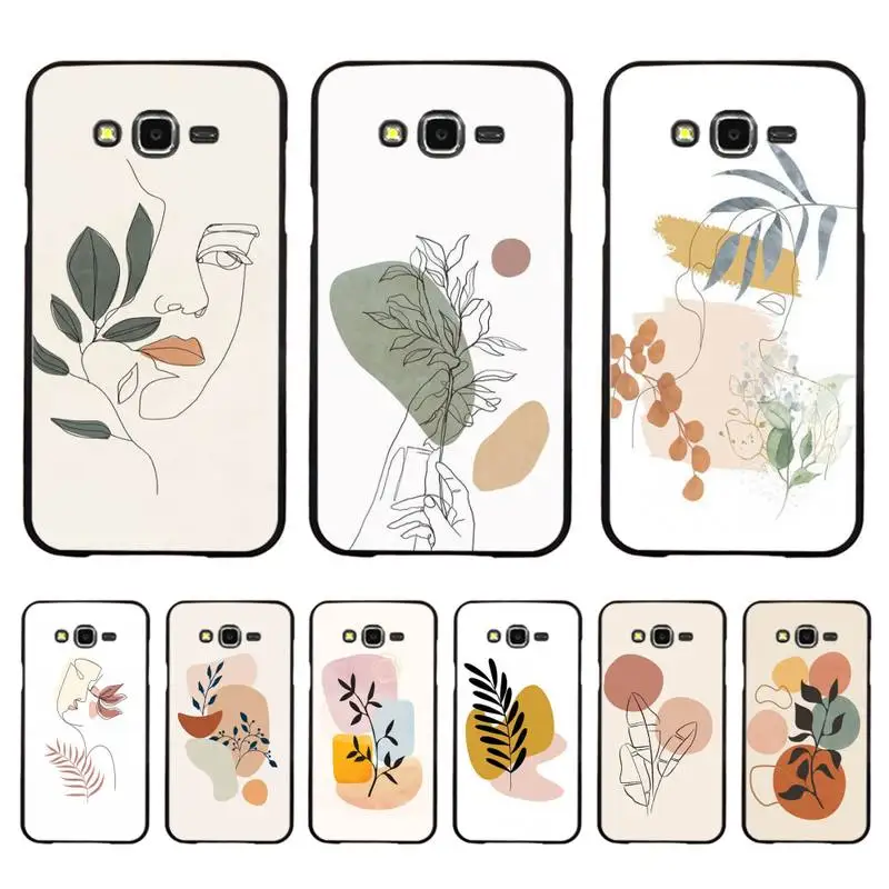 

Abstract Abstract Line Leaves Phone Case For Samsung Galaxy J 4plus J6 J5 J72016 J7prime cover for J7Core J6plus Back Coque