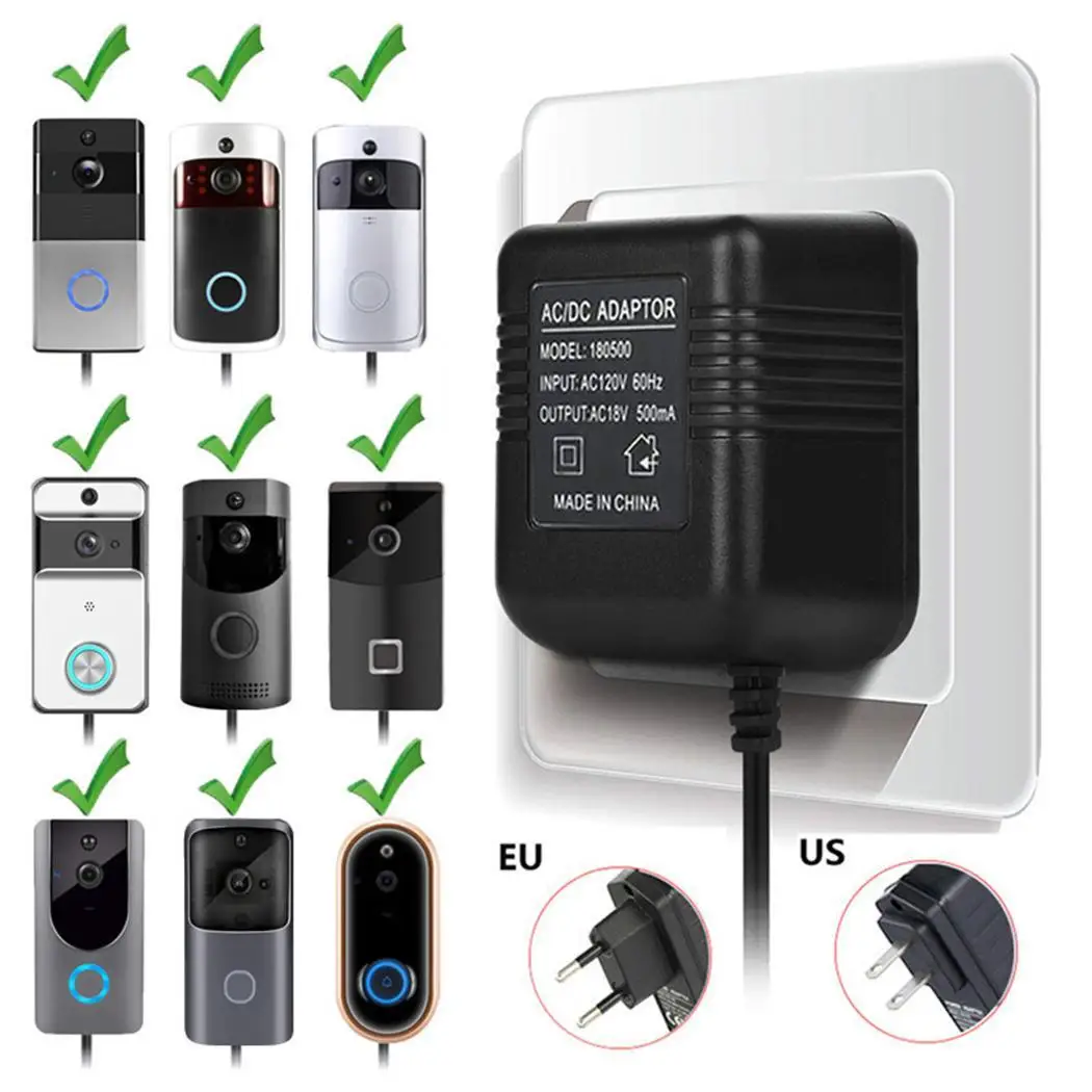 Умные домашние Беспроводной дверной звонок общего Зарядное устройство ЕС США 230 V