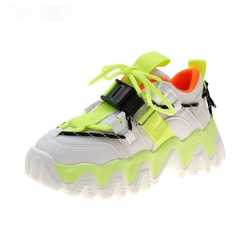 

2021 New Women's Sneakers Fashion Women's Shoes Spring Color Matching Lace-up Platform Shoes Comfortable Shallow Casual Shoes