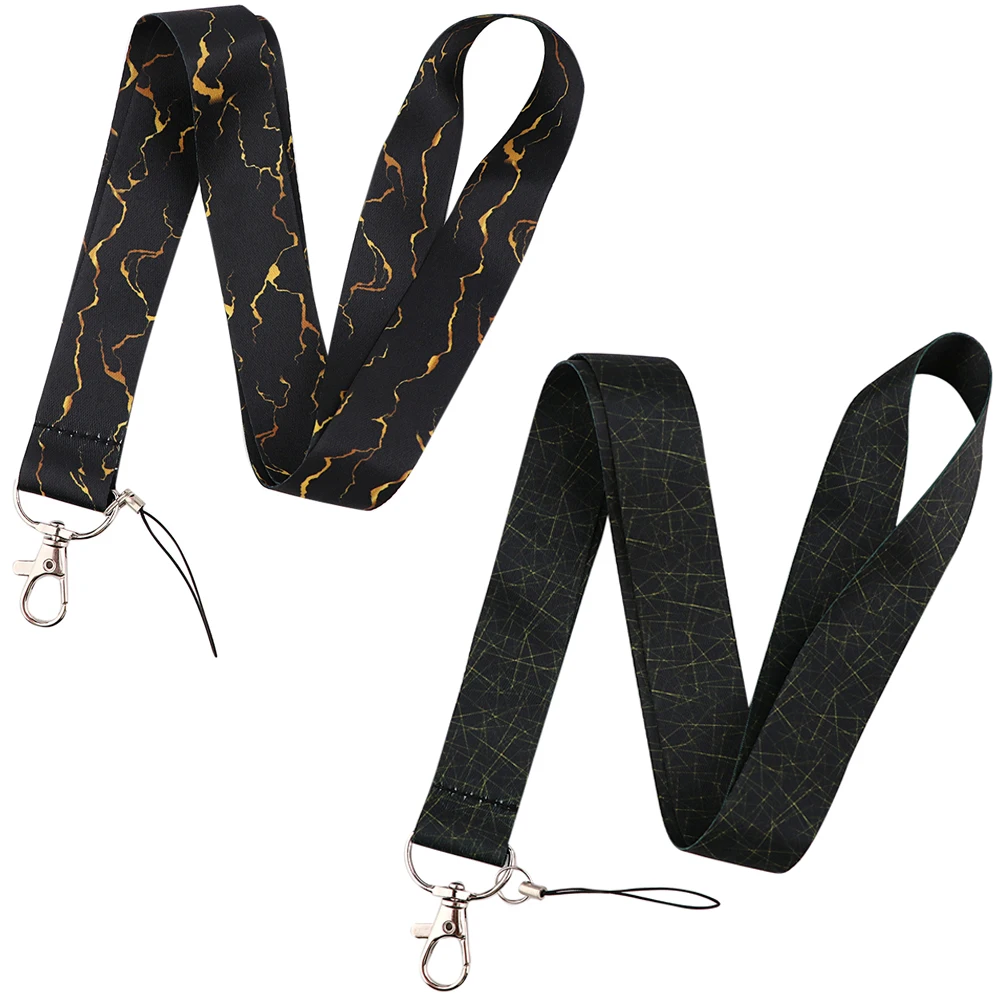 

YL726 Marble Neck Straps Lanyard Car Keychain ID Card Pass Gym Mobile Phone Key Ring Badge Holder Accessories