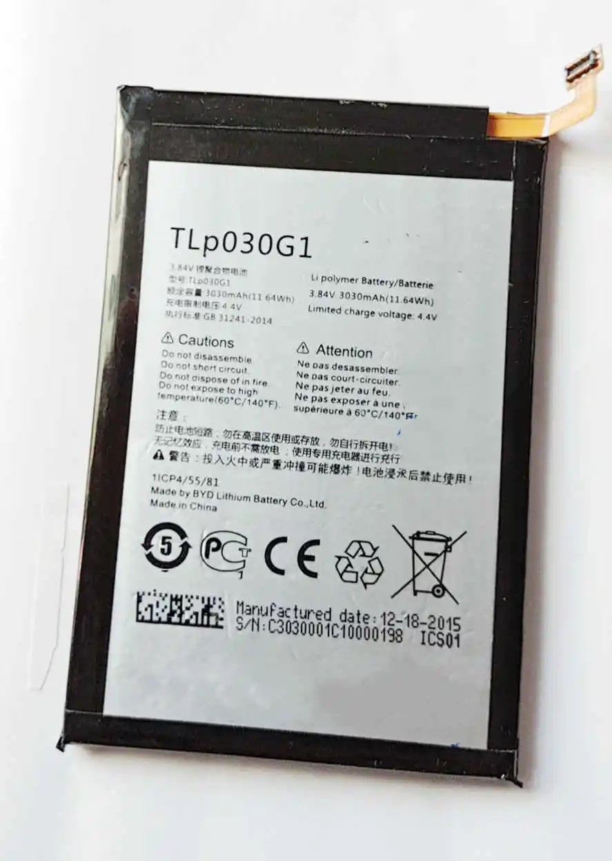 

New Original 3030mAh 384V Battery TLp030G1 For Alcatel One Touch Smartphone