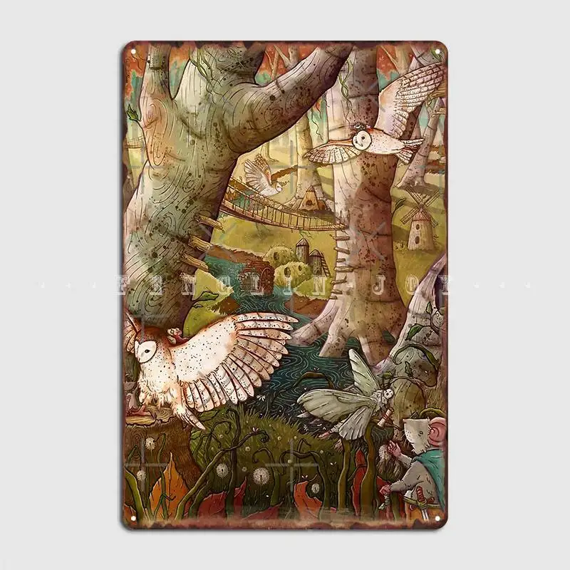 

Of Mice And Owls Mouse Guard Fan Art Metal Sign Club Pub Garage Printing Wall Decor Tin Sign Posters