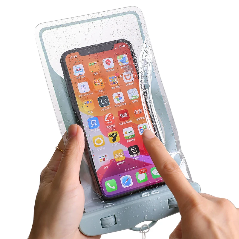 

D02 Phone Waterproof Bag IPX8 Sealed Dustproof For iPhone 12 Universal Touchscreen Swimming Sweat-Proof Phone Protective Cases