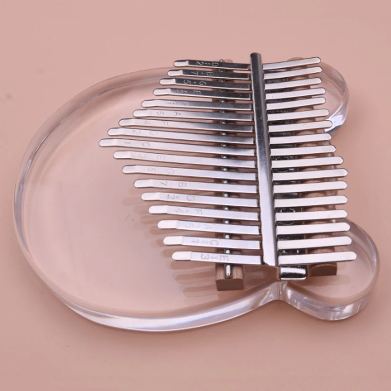 

Kalimba Acrylic 17 Key Transparent Thumb Piano with Tuner Hammer Gig Kalimba Case Manual