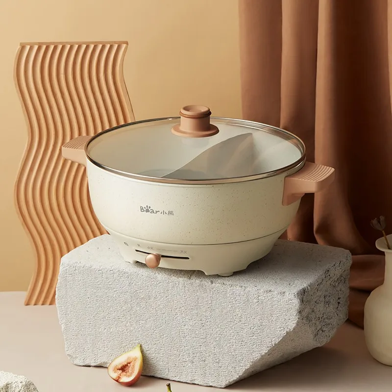 Электрический горячий горшок Bear 220 В бытовой многофункциональный с двумя вкусами