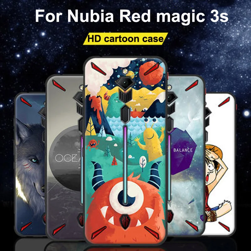 Мультяшный окрашенный чехол для Nubia Red magic 3 s, мягкий чехол для Nubia Redmagic 3 s 3 s, противоударный силиконовый чехол для задней панели, красный magic3s