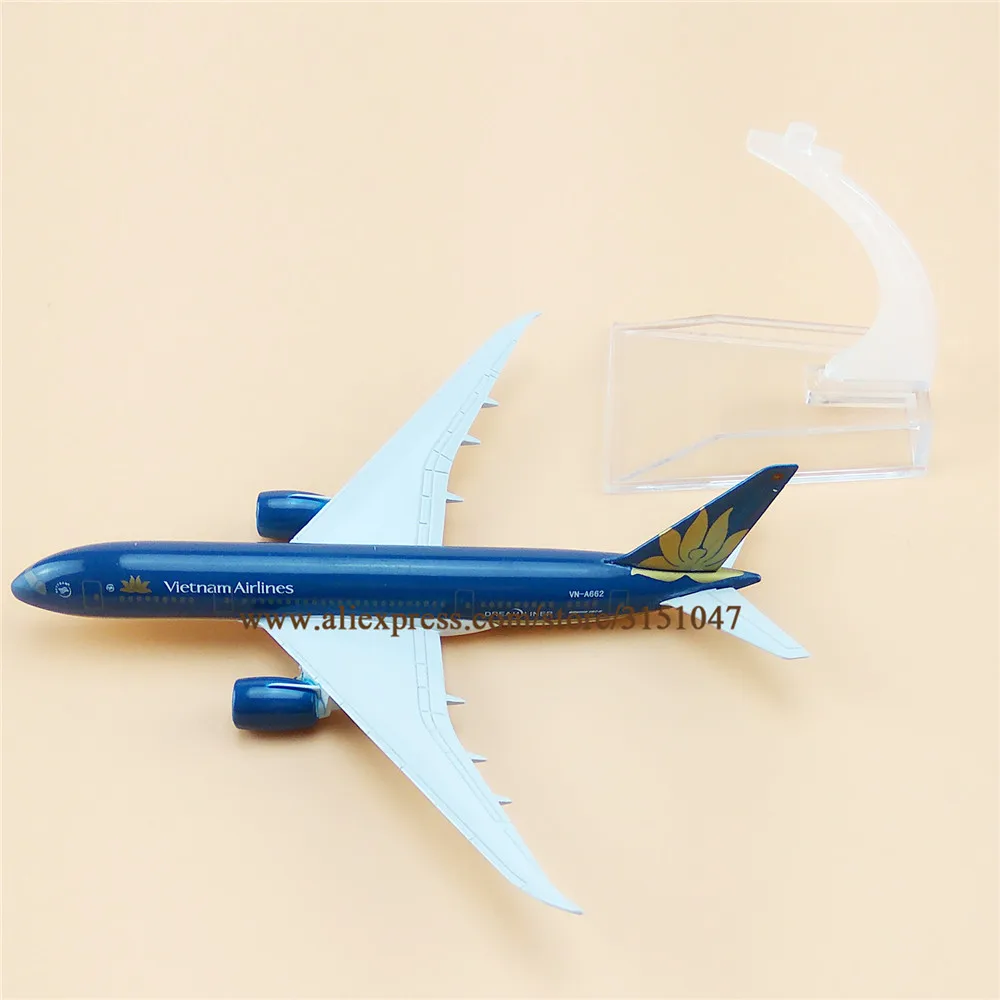 Модель самолета 16 см авиакомпании Вьетнам авиалинии модель Боинг 787 B787 из