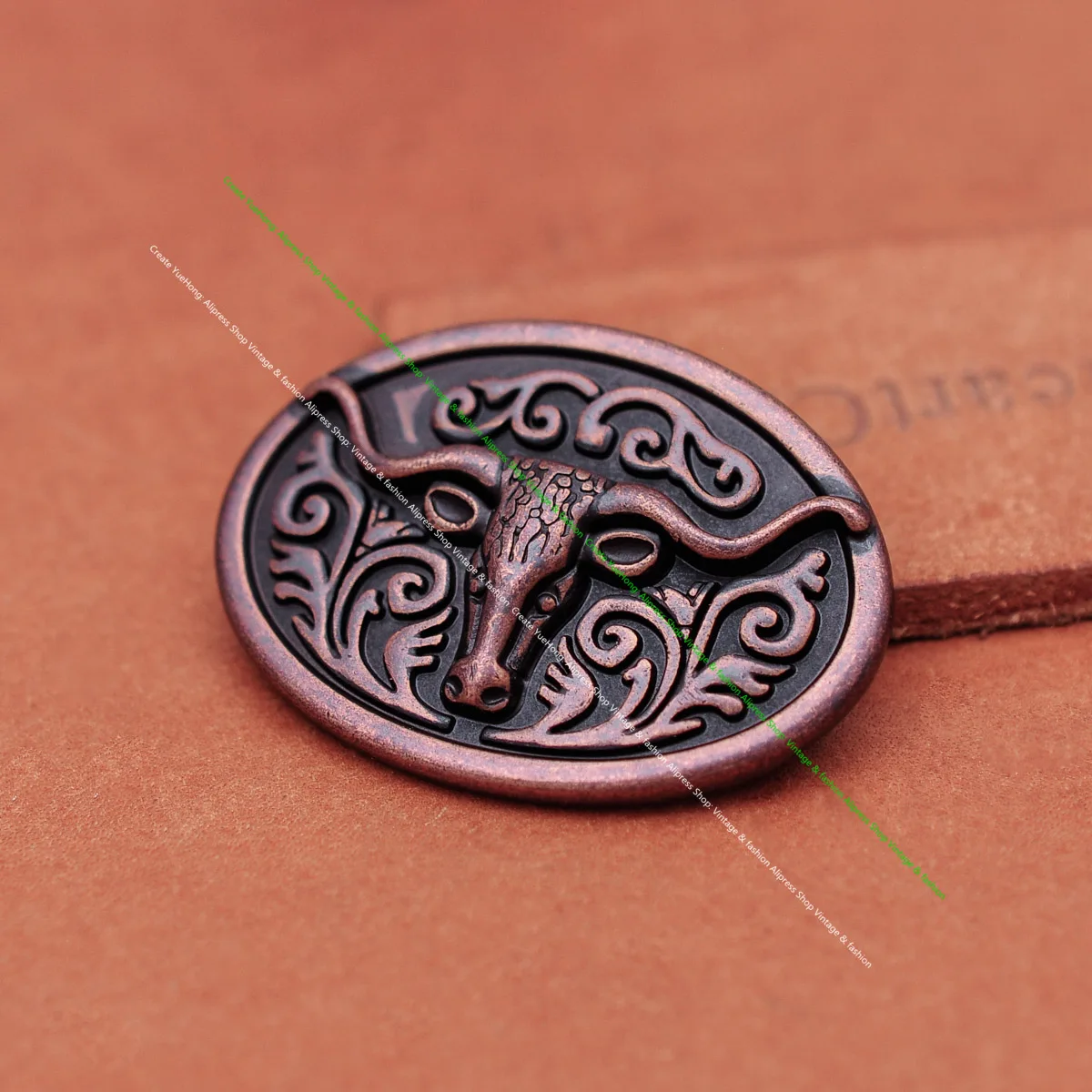 6 шт. панк Байкерский Западный цветок LONGHORN RODEO кожаное ремесло старый медный