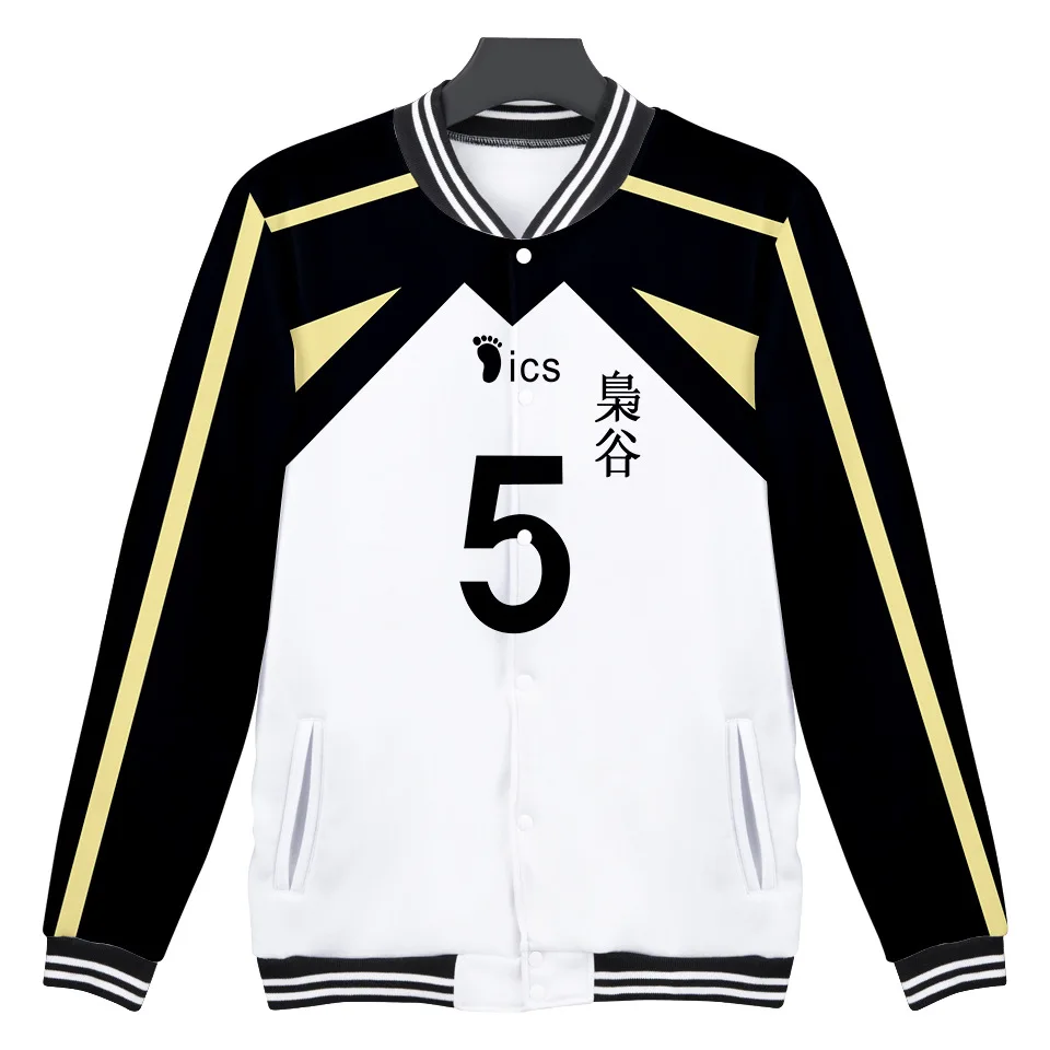 Мужская куртка-бомбер Haikyuu японское аниме бейсбольная куртка Fukurodani Akaashi Keiji Bokuto