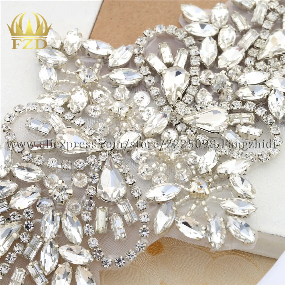 (1 шт.) Блестящий Прозрачный свадебный пояс со стразами для шитья на свадебных