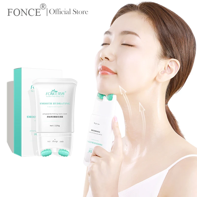 

Fonce Double Oller V-Type Neck Cream 120g Massager Nourish Neck Care To Fade Neckline Wrinkle Lifting Firming Brighten Neck Mask