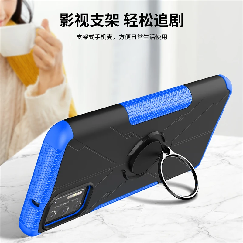 For Motorola Moto G30 Case Cover Magnetic Ring Holder KickStand Heavy Duty Shockproof Armor Phone Bumper Moto G30 Case Moto G30