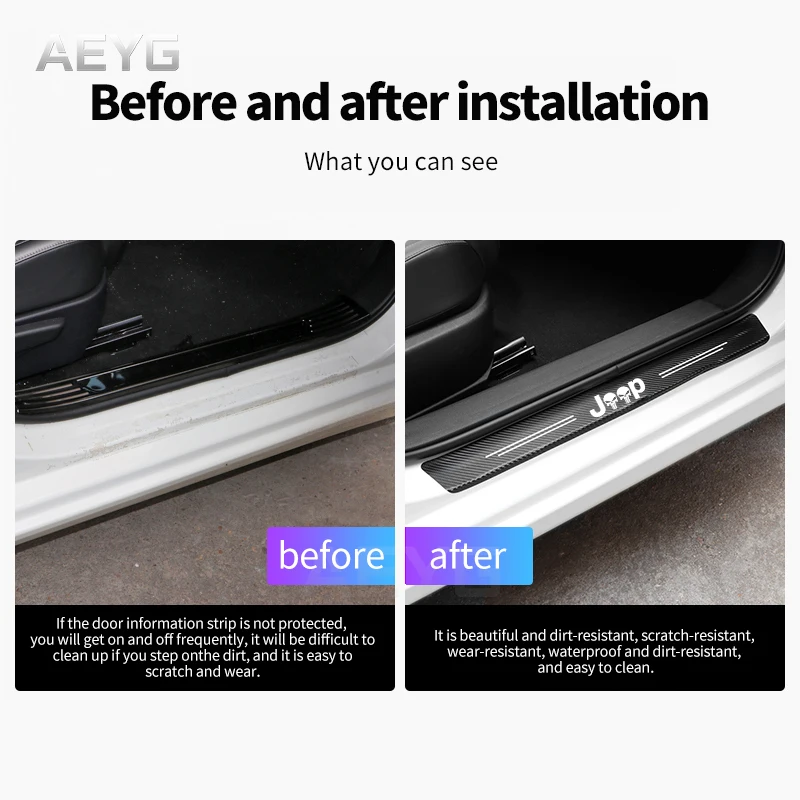 Автомобильная наклейка из углеродного волокна для Jeep Ranegade Patriot Wrangler Grand Cherokee Copass