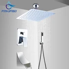 Душевой смеситель FMHJFISD, трехсторонняя душевая система, потолочное крепление, насадка тропический душ 16 дюймов, клапан, кран Водопад, ручной душ