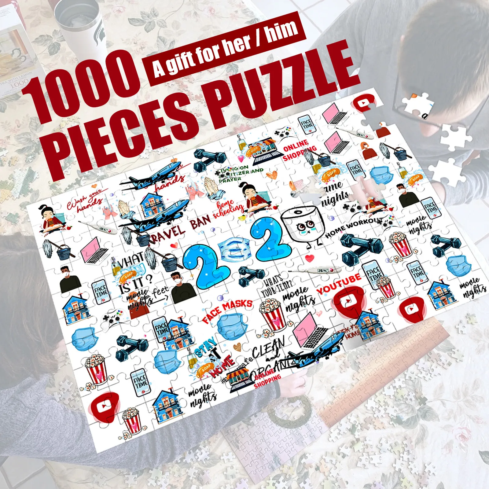 

Jigsaw to 2021 Puzzle 1000 Pcs Classic Christmas New Year Jigsaw Puzzles 2021 Extraordinary Year Gift for Adults Toys Puzzles